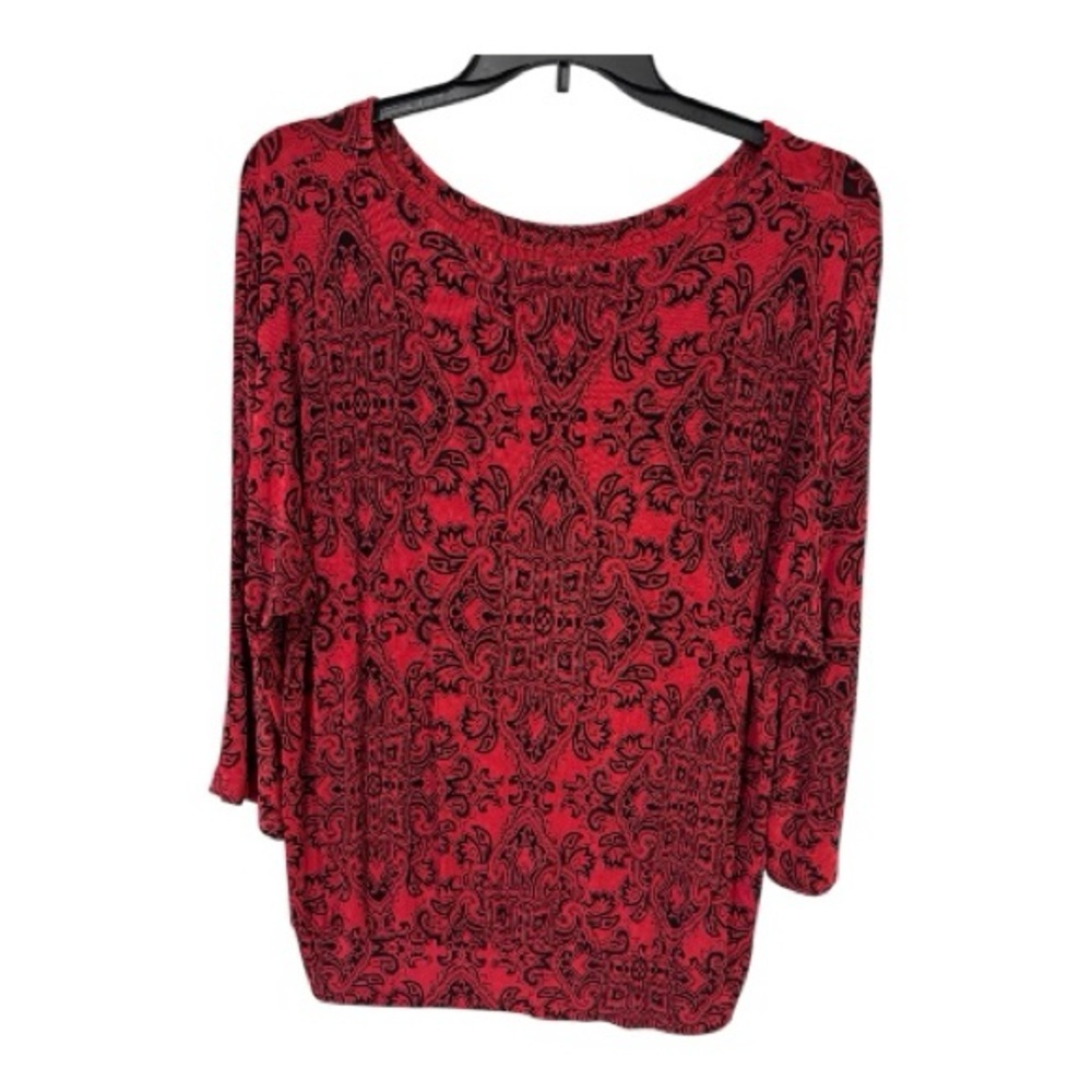 Chic Red Patterned Blouse. Size 2x. - image 2